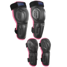 Kids Knee Shin Guard with Elbow Pads for Cycling Motorcycle ATV, Outdoor Sports Protective Gear Suitable for Motocross Skateboarding Skating e-Bike Dirt Bike (Pink(for 3-9 YO))