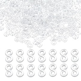 500Pcs Loom Bands S Clips, Clear Loom Band Hooks S Clip Rubber Band Clips Loom Band Connectors Refills Kit, for Craft Making DIY Bracelet Connector Weaving Necklace Jewelry Accessories