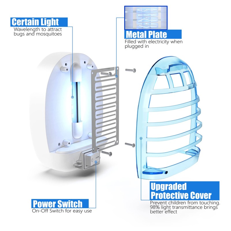 6 Pack Bug Zapper Indoor, Electronic Mosquitoes Killer Zapper with