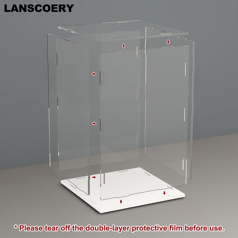Small Acrylic Display Case for Mini Figures, 3.9x3.9x5.9 in