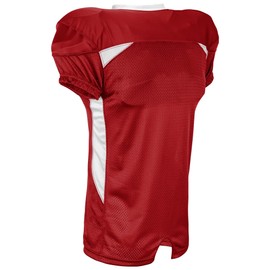 CHAMPRO Huddle Stretch Polyester Dazzle Jersey Scarlet, White, X-Large
