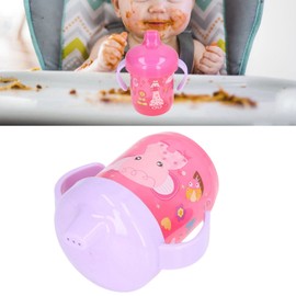 Keenso Sippy Cup, Infant Sippy Cup Portable Cartoon Animal Pattern Baby Spill Proof Trainer Cup Birthday Gift 260ml (Rose Red 260ml) Feeding Cups/Learning Cups