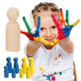 10pcs Wooden Doll Painting Dolls Marionette Doll Coloring Toys DIY Craft Decoration (JM00411(Pack of 10))