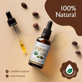 BodyJ4You Aceite De Jojoba Orgánico Para La Piel - Usda Organic 100% Puro Y Natural - Ideal Para El Rostro, El Cuero Cabelludo, El Dermaplaning Facial, El Cabello Y El Cuero Cabelludo - Sin Refinar, P
