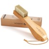 VASSON Natural Soft Boar Bristle Laundry Stain Brush, Laundry Scrub