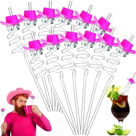 Pack of 12 Disco Ball Straws, Disco Party Straws, Reusable Straws, Curly Party Straws, Disco Party Straws, for Birthday Party Accessories, 70s Themed, Silver (B)