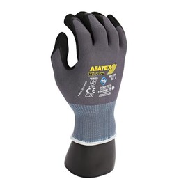 Ergo Star Fine Knitted Gloves, Nitrile Micro Foam Coating, Pack of 12, Grey/Black, 7/S, L: 23 cm, Work Gloves, Industrial Protective Gloves, Assembly Gloves, Industrial Gloves