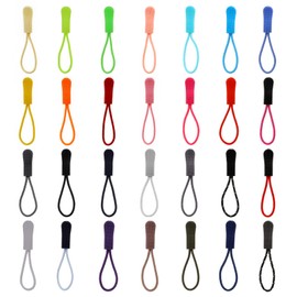 56 Pcs Zipper Pulls Nylon Cord, 28 Colors Zipper Tag Extension Zippers Pulls Fixer Charms Zippers Cord Replacement for Backpacks, Jackets, Luggage, Purses, Handbags, Sweatshirt