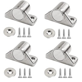 DFsucces 4 Pcs Magnetic Catch Strong Magnetic Latch Stainless Steel Magnetic Door Catch for Cupboard, Furniture Door, Closet, Cupboard with Screws (Nickel)
