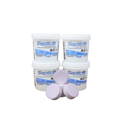 Septicfit Septic Chlorine Tablet - 4 Pail Value Pack - 6 Tablet Pails - 8.2 lbs - NOT for USE in Swimming Pools