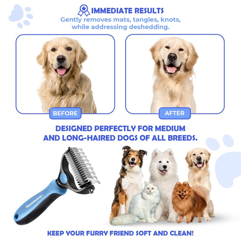Undercoat Rake for Dogs & Cats, Dematting Comb with Extra