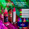 Kit Maquillaje Neón Pintura y Crayón Fluorescente Glow Luz Uv