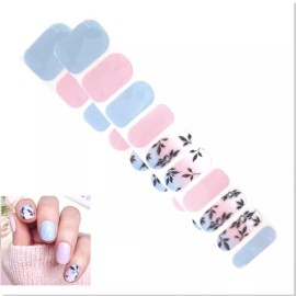 Jaysea Arts Nail Stickers Color Pink Blue Foliage Ombre Street Polish Wraps B4G1