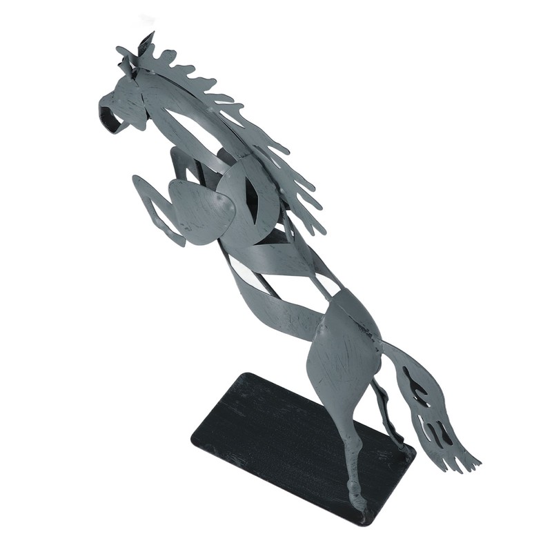 Metal Horse Statue Unique 3D Design Iron Decorative Running Horse