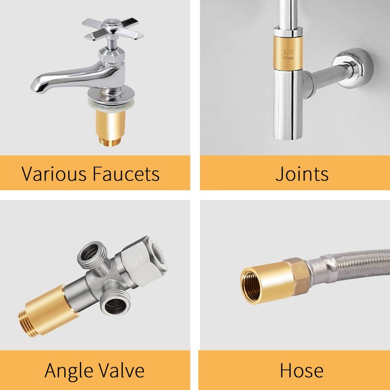 Brass Tap Extension, 30 mm x 1/2 Inch, DN15 Thread