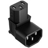 [2PACK] IEC 320 C14 to C13 Right Angle AC Adapter,
