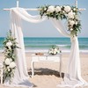 TOPICK Weiß Voile Gardine Transparenter Vorhang für Hochzeit Wandbehang Bogenstoff