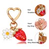 Qiansail Strawberry Keychain Strawberry Heart Bag Charm Cute Flower Purse