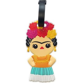 BY MEXICO Identificador de Maleta PVC La Floreada con Flores, 12.5 x 7 x 0.5 cm, Etiqueta para Equipaje con Tarjeta de Datos para Maleta, Mochila, Bolsa de Viaje y Accesorios Personales