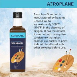 Aeroplane - Stand Oil for Artists - Removes Brush Strokes, Premium Art Supply (100 ML) (Amber, 100ML)