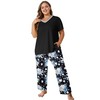 Vozanet Women's Pajama Sets Short Sleeve with Long Pant Soft