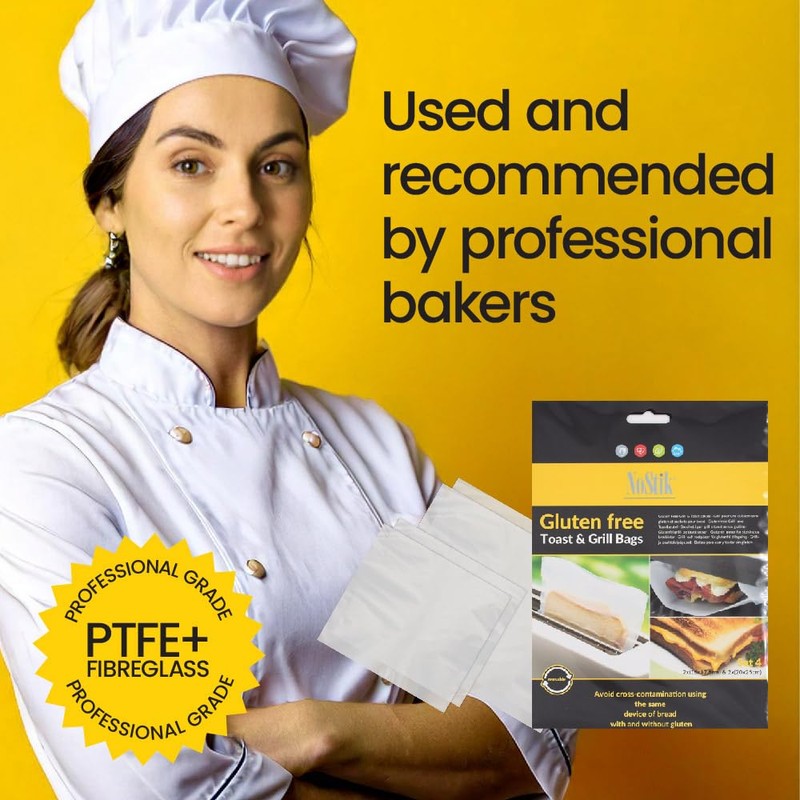 4pc Nostik Reusable 17.5/25cm Gluten-Free Grill & Toast Bag Set