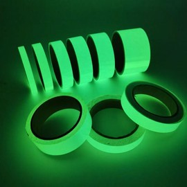 Bsdurable 1in*120ft Glow in The Dark Tape Green Fluorescent Spike Sticker Continuous Luminous Tapes for Easter Theater Stage Party Wall Step Emergency Exit (1in*30ft 4 Pack)