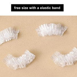 100pcs Clear Disposable Ear Protectors Waterproof Ear Covers,Waterproof Ear Covers Caps,Disposable Plastic Waterproof Ear Protector for Shower,Bathing,Spa,Home,Hotel,Hair Salon,Hair Dye