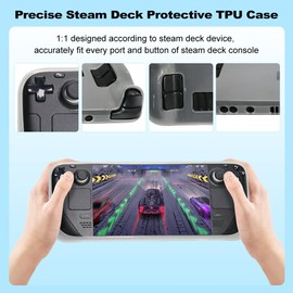 Steam Deck Cover TPU Protective Case for Steam Deck LCD (2022) / OLED (2023) - Shock-Absorption, Non-Slip and Anti-Scratch Design - White