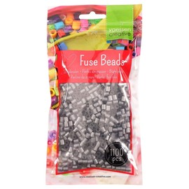 Vaessen Creative 5009-031 Ironing Beads, Silver, 1100 Pieces, Beads for Crafts with Children, DIY Designing of Jewellery, Decorations, Embellishments and Other Craft Ideas, 5 mm