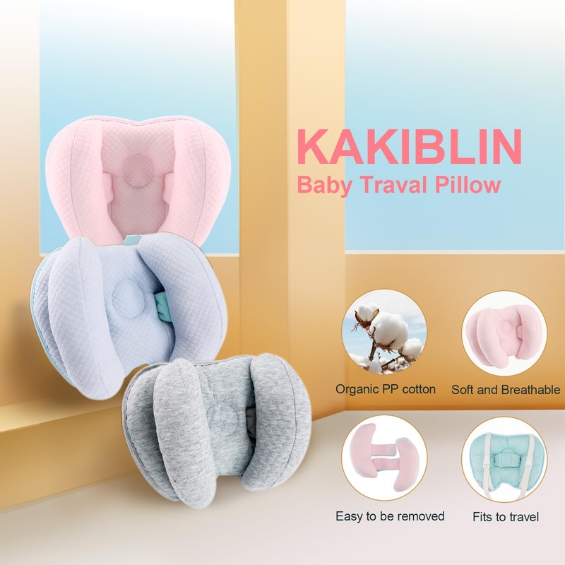 KAKIBLIN 2 in 1 Baby Head Pillow with Banana Neck