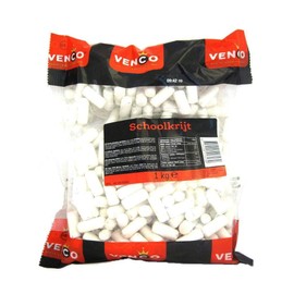 Licorice in 1 Kilo /2.2lbs - Venco Schoolkrijt (Mint Coated Licorice) School chalk liquorice. by Venco