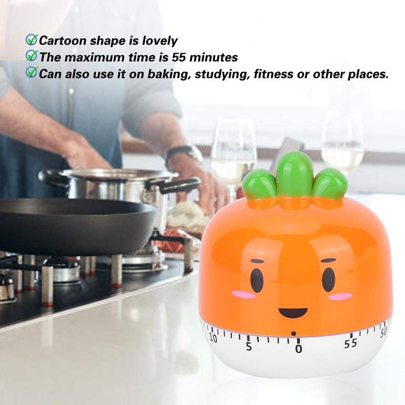 Kitchen Timer,60 Minute Egg Timer,Cartoon Lovely Carrot Kitchen Timer,Mechanical Kitchen