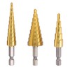 CeyMlem 3-Piece Step Drill Bit Set, Step Drill Bit with