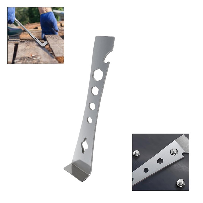 Stainless Steel Pry Bar Scraper 7inch Length with 1/4", 5/16”,