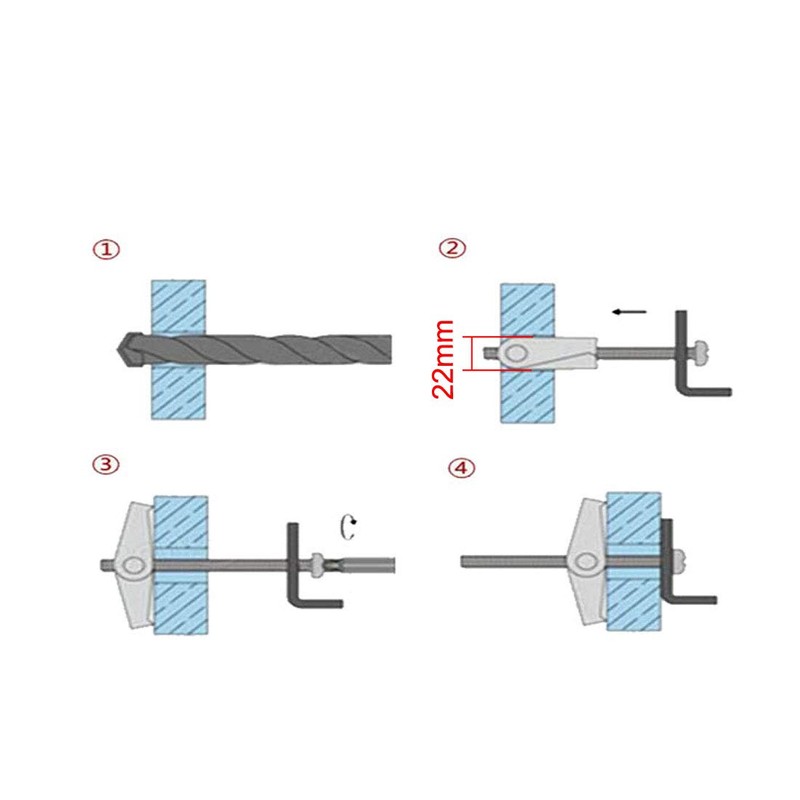 uxcell 5/16-inch X 3-inch Male Thread Spring Loaded Hollow Wall