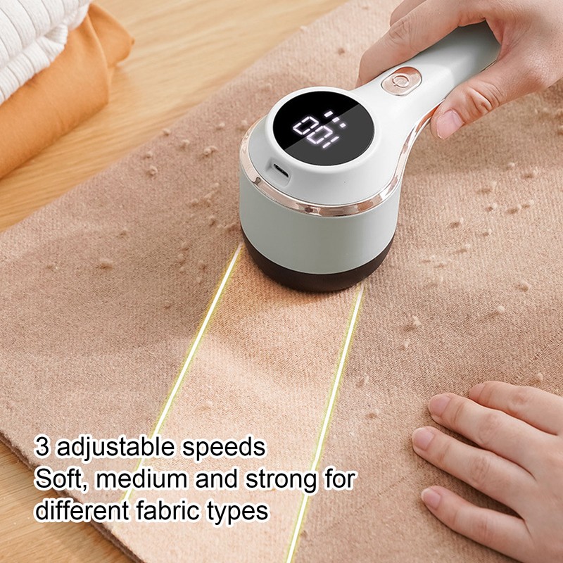 Electric Lint Remover Rechargeable Digital Display Powerful Motor 6 Blades