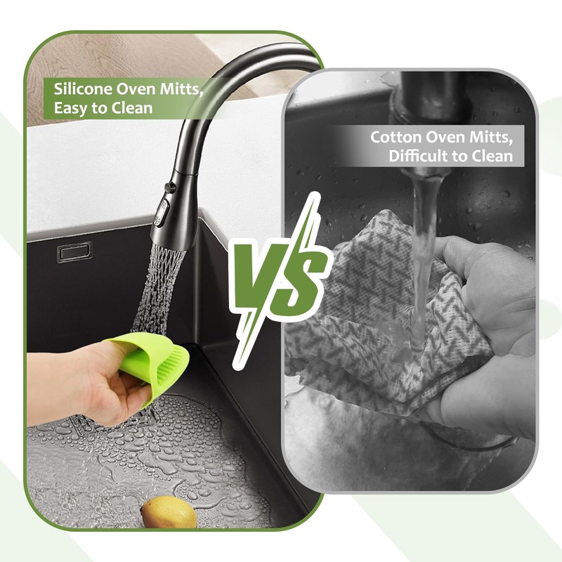 Silicone Oven Mitts Set of 4 Pairs - Heat Resistant