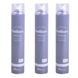 Helium Gas 3.3 fl oz (9.5 L), Set of 3, Foil Balloons, Refill, Helibone, Diva (Do Not Use Latex Balloons), For Balloons