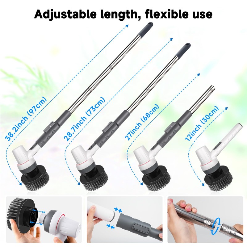 AQQA 8-in-1 Electric Aquarium Cleaning Kit IPX9 Waterproof Cordless Rechargeable