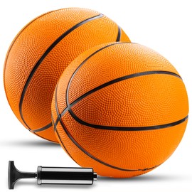 Mini Basketball - 7 Inch, Size 3 (Pack of 2)- Mini Hoop Outdoor Basketball Set & Indoor, For Small Basketball Hoops & Pool Basketball Parties - Kids Basketball Party Favors for Kids Arcade Basketball