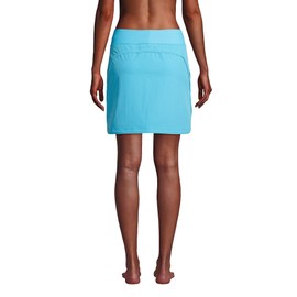 Lands' End Womens Comfort Waist Swim Skirt Swim Bottoms Skort Turquoise Plus 26w