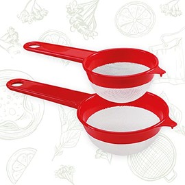 2 kitchen strainers, diameter 8 cm, diameter 10 cm, fine mesh made of nylon, 100% made in Italy