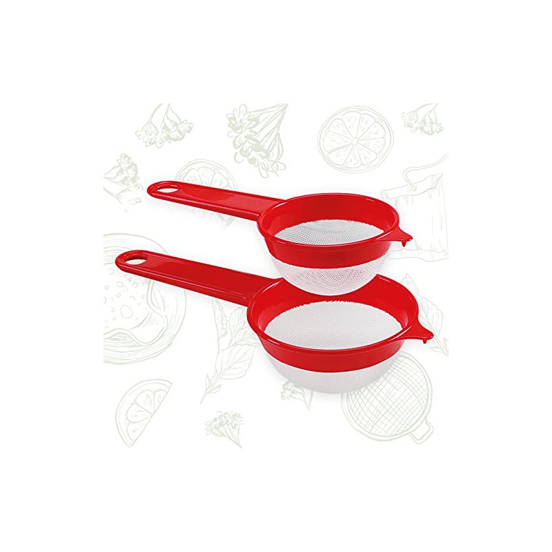 2 kitchen strainers, diameter 8 cm, diameter 10 cm, fine