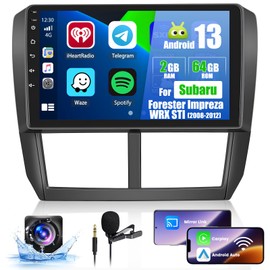 Car Radio for Subaru Forester Impreza WRX STI 2008-2012, Car Stereo Wireless Carplay Android Auto, Android 13 System, 2+64GB, 9 Inch Touch Screen Bluetooth Car Radio GPS WiFi SWC Backup Camera