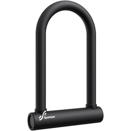 Sportneer Bike Lock - 18mm Shackle Heavy Duty Anti Theft Bike U Lock with 3 Keys - Bicycle U-Locks with Sturdy Mounting Bracket for Road, Mountain, Electric & Folding Bike, Size 9.85''x6.3''
