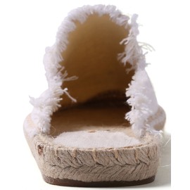 U-lite Women's Simple Mule Breathable Flat Espadrilles Shoes White6