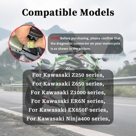 VZG OBD2 Diagnostic Cable Adapter for Kawasaki Motorcycle 4 Pin Connector,Fits Kawasaki Z250 Z650 Z1000 ER6N EX650F Ninja400 Motorbike Diagnostic,Work with OBD Motorcycle Scan Tools Code Reader
