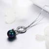 PAHALA 925 Sterling Silver Black Circle with Crystals Pendant Necklace