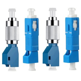 2Pcs Singlemode FC Male to LC Female Adapter & 2Pcs SC/UPC Male to LC/UPC Female Adapter Fiber Optic Connector, FTTH Adaptor Convertor for Visual Fault Locator 9/125um Optical Adapter for VFL